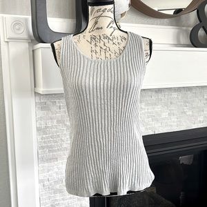 Chico’s silver size 3 ribbed tank. Never worn